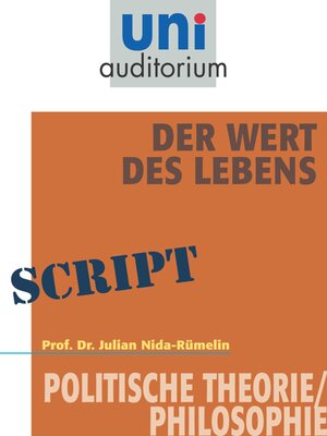 cover image of Der Wert des Lebens